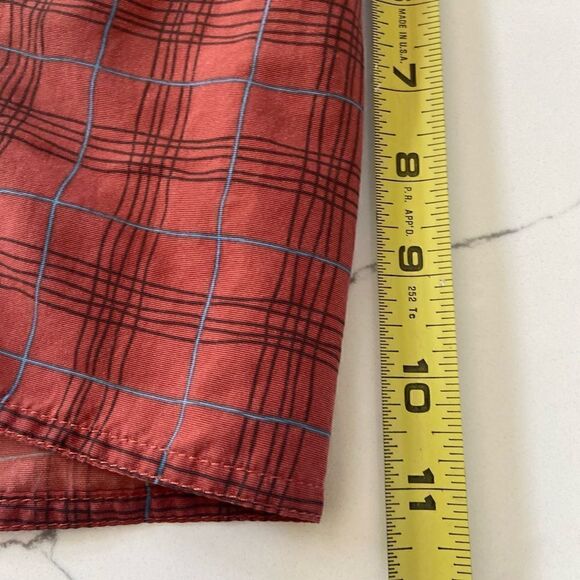 Patagonia Boardshorts Nylon Size 34 Burnt Orange Gray Plaid Wavefarer  Mens - Picture 9 of 10